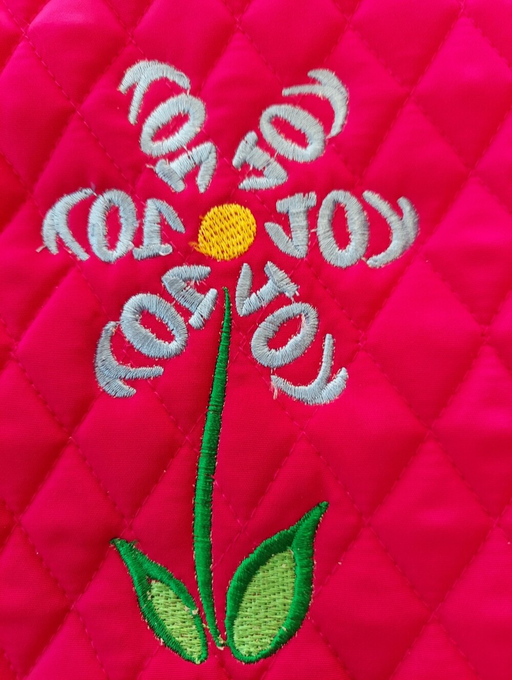 Vera Bradley Insulated Lunch Bag Pink W/ Embordied Flower JOY - Picture 5 of 9